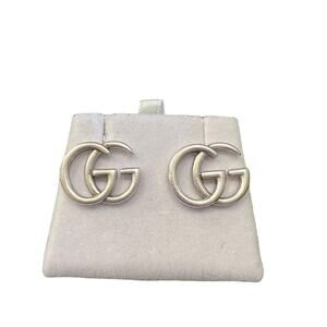 Gucci GG Silver Tone Earrings w/Box and Dust bag (GGXX025)